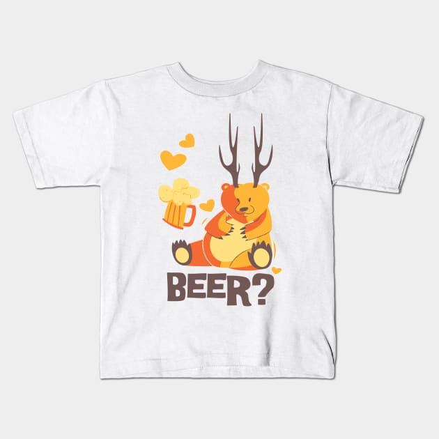 The Beer Bear Kids T-Shirt by eufritz